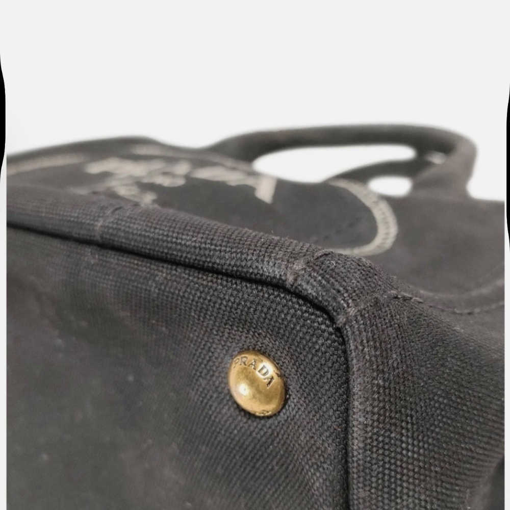 PRADA Canapa Tote Black Canvas includes strap and authentication card - Picture 3 of 5